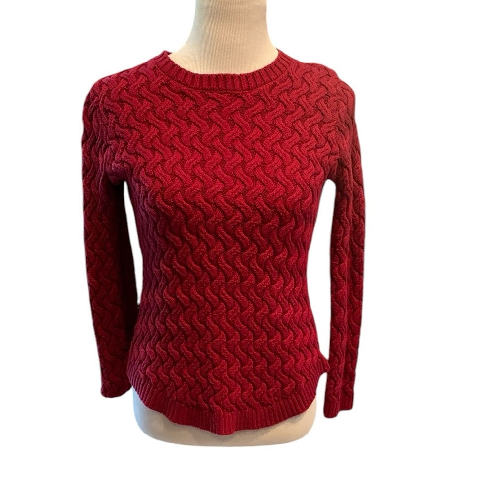 Jean Pierre Maroon Cable Knit Sweater